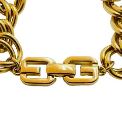 Collana vintage di GIVENCHY con catena d'oro e design da passerella