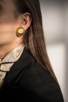 Vintage Givenchy Gold Coin Earrings 1980s