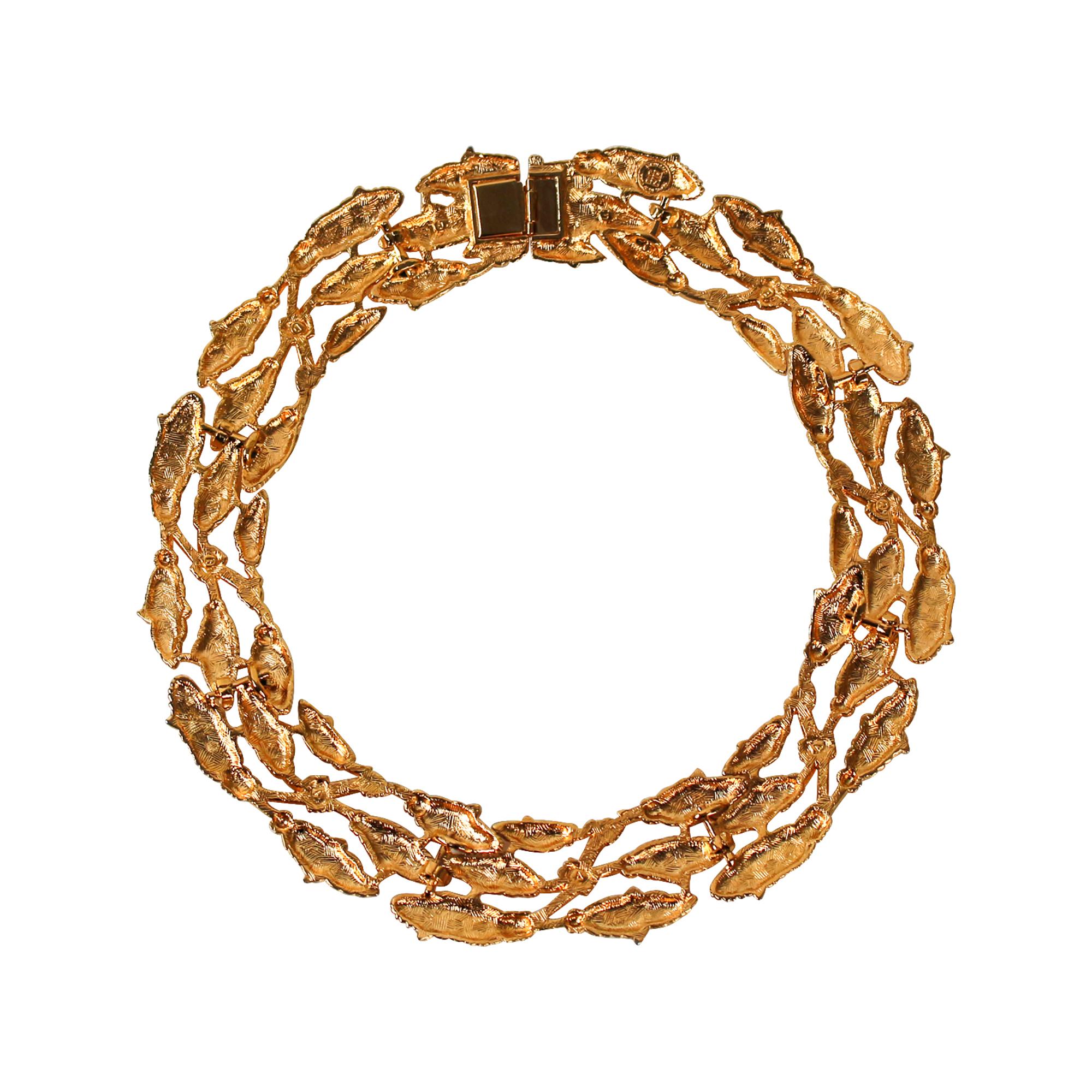 Vintage Givenchy Collana con collare d'oro e motivo a grano, circa anni '80 in vendita 3