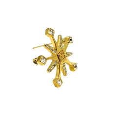Vintage Givenchy Gold Crystal Snowflake Brooch 1990s