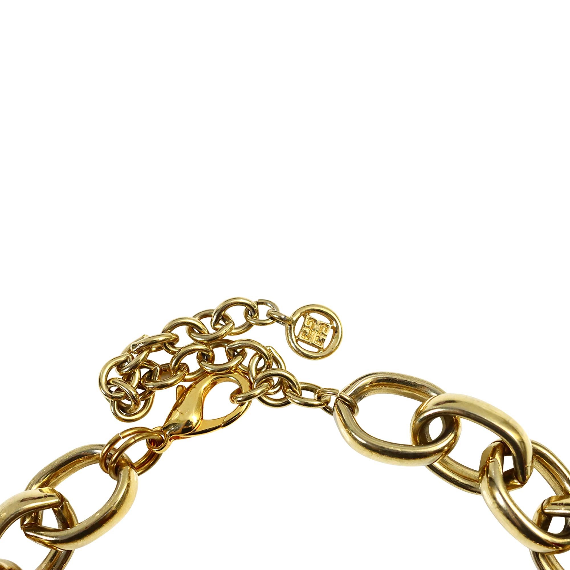 Vintage Givenchy Gold Heavy Link Chain with Dangling Drop Necklace Circa 1980 en vente 4