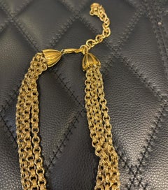 Vintage Givenchy Gold Layered Chain with Rubi Fashion Jewelry Necklace