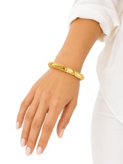Vintage Givenchy Goldmetall-Armreif, abstraktes Design, 1980er Jahre