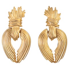 Vintage Givenchy Gold Tone Earrings Circa 1980s