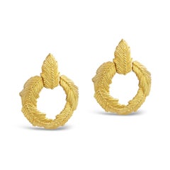 Vintage Givenchy Gold Tone Hoop Earrings Circa 1980s