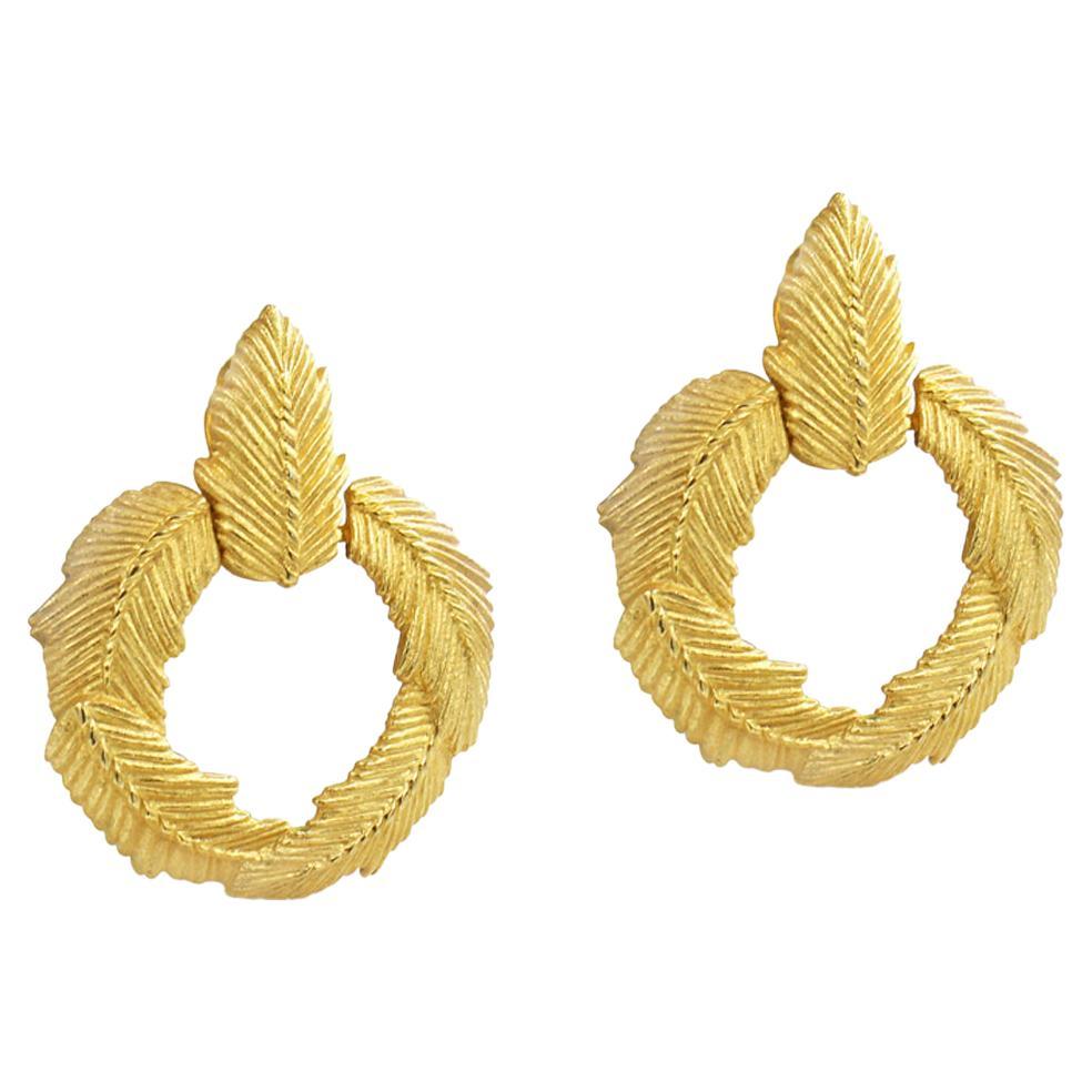 Vintage Givenchy Gold Tone Hoop Earrings Circa 1980s