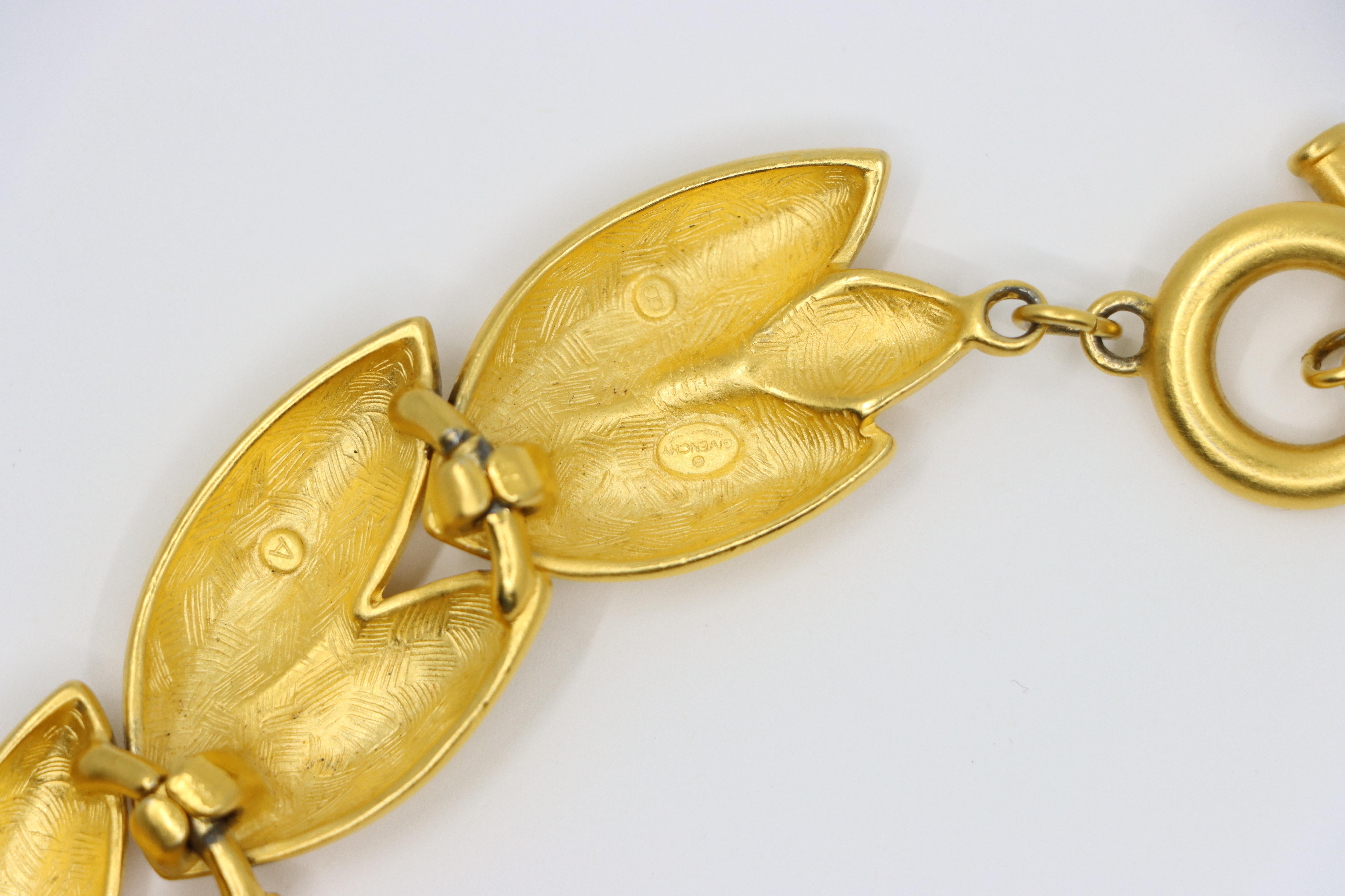 Collar Vintage Givenchy Hoja Tono Oro 7