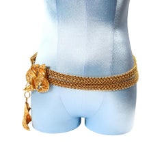 Vintage Givenchy Gold Tone Necklace and Belt Circa 1980s