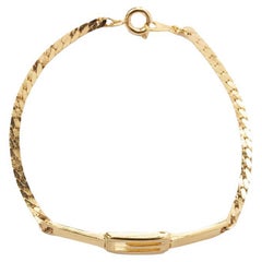 vintage GIVENCHY graphic G id plate gold chain short bracelet