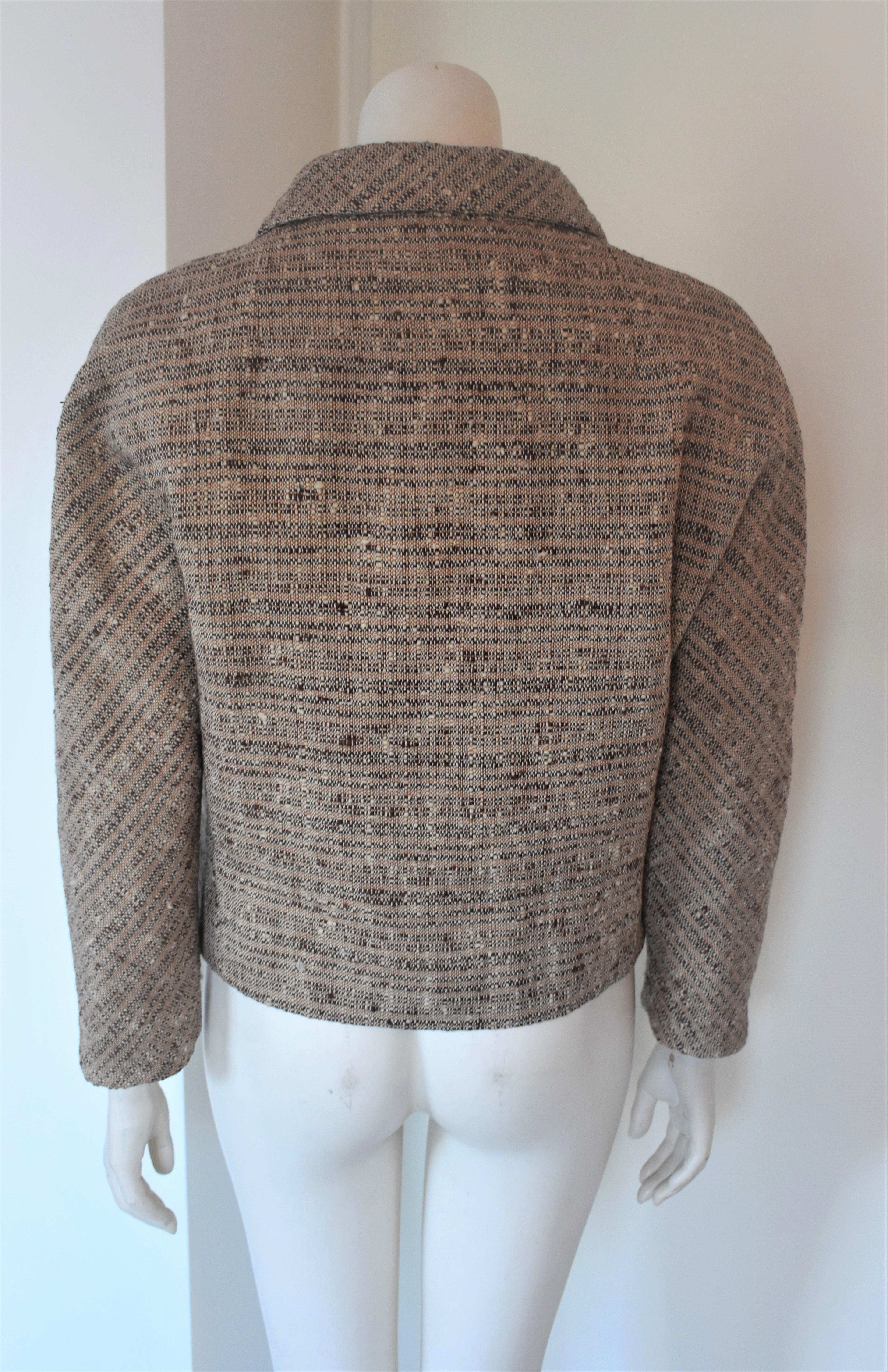 FINAL SALE Givenchy Haute Couture Tweed Jacket Audrey Hepburn Style, Circa 1958 For Sale 1
