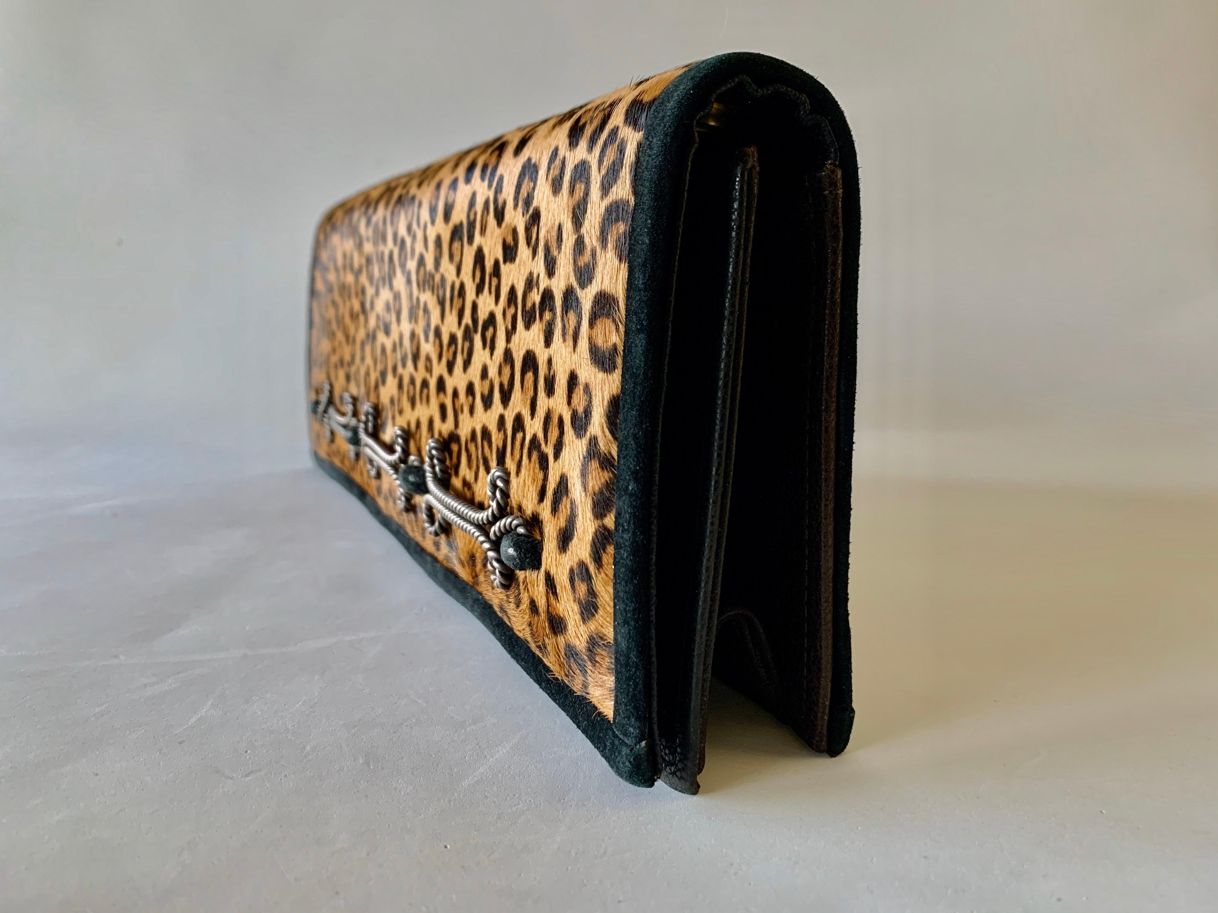 Vintage Givenchy Haute Leopard Envelope Clutch  In Excellent Condition In Palm Springs, CA