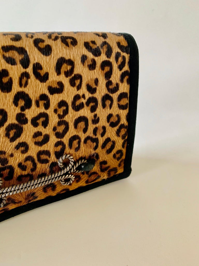 Vintage Givenchy Haute Leopard Envelope Clutch For Sale at 1stDibs