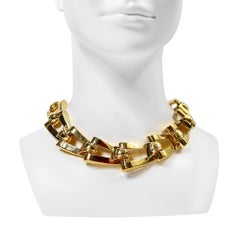 Vintage Givenchy Collar de eslabones pesados en tono dorado Circa años 80