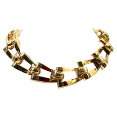 Vintage Givenchy Heavy Gold Tone Link Necklace