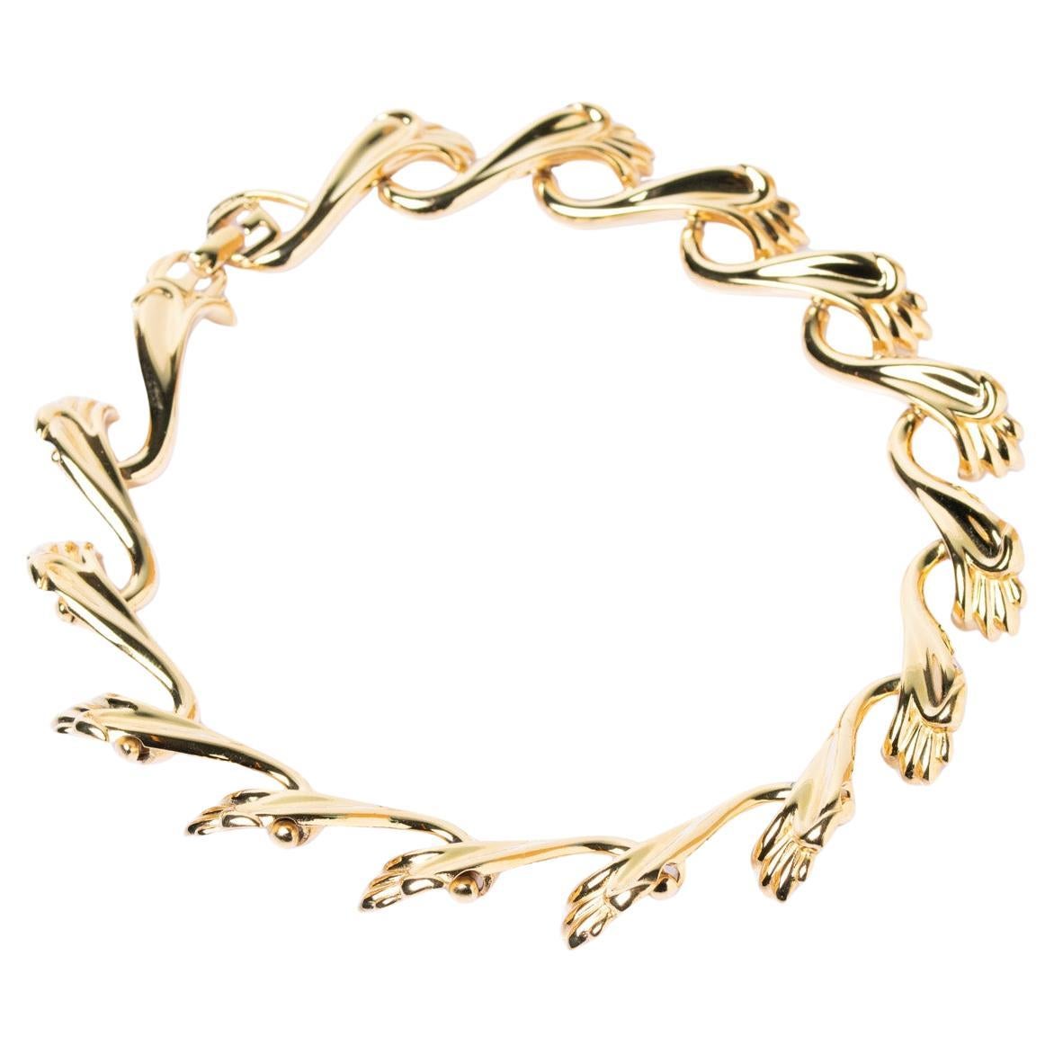 Vintage Givenchy Gold Tone Link Necklace, France, Late 20th Century