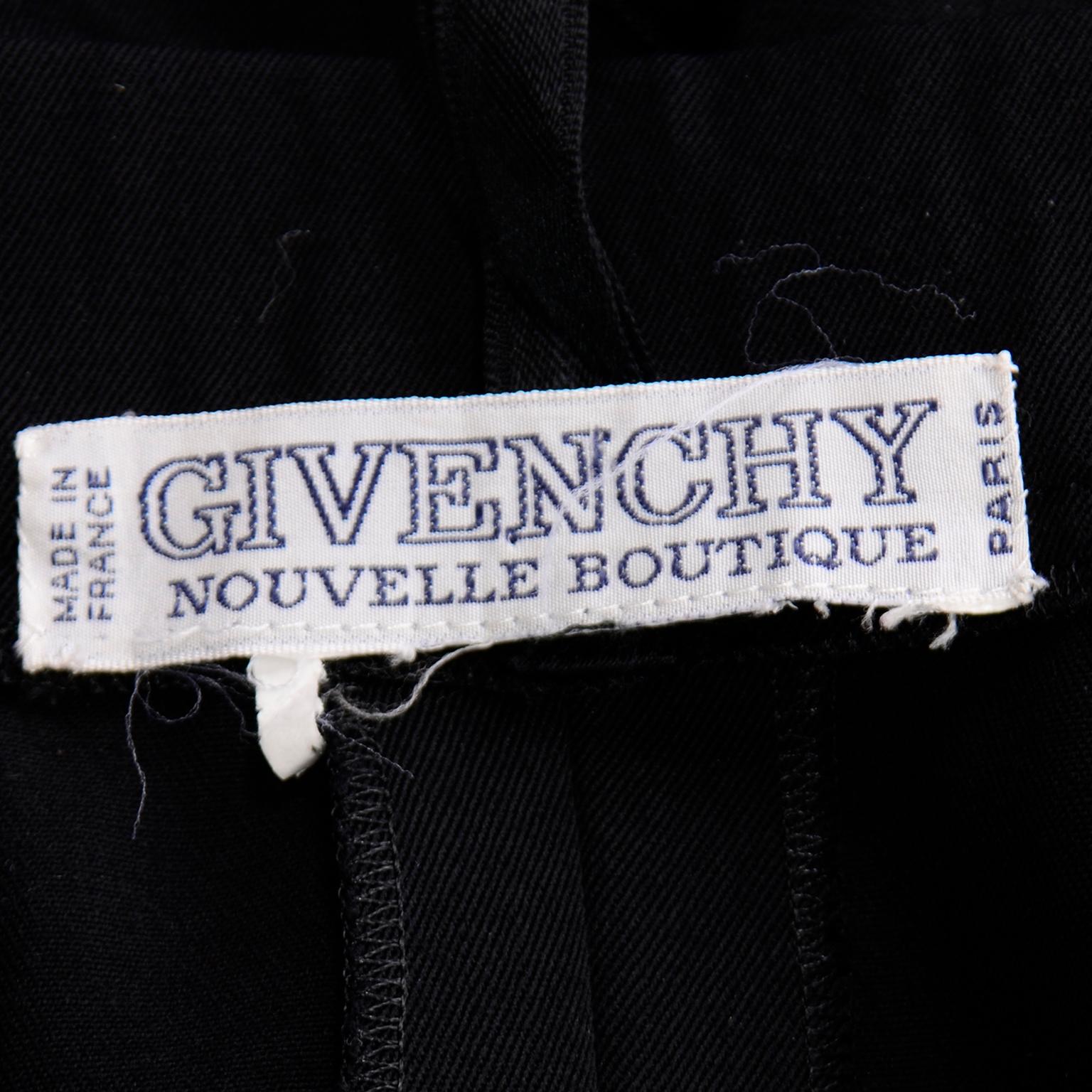 Vintage Givenchy High Waisted Black Trousers With Gold Button Detail 3