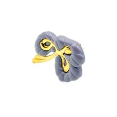 Vintage Givenchy Lilac Stylised Flower Brooch 1980