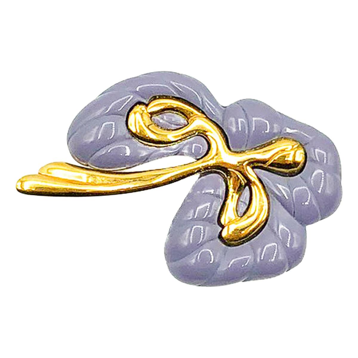 Vintage Givenchy Lilac Stylised Flower Brooch 1980 For Sale