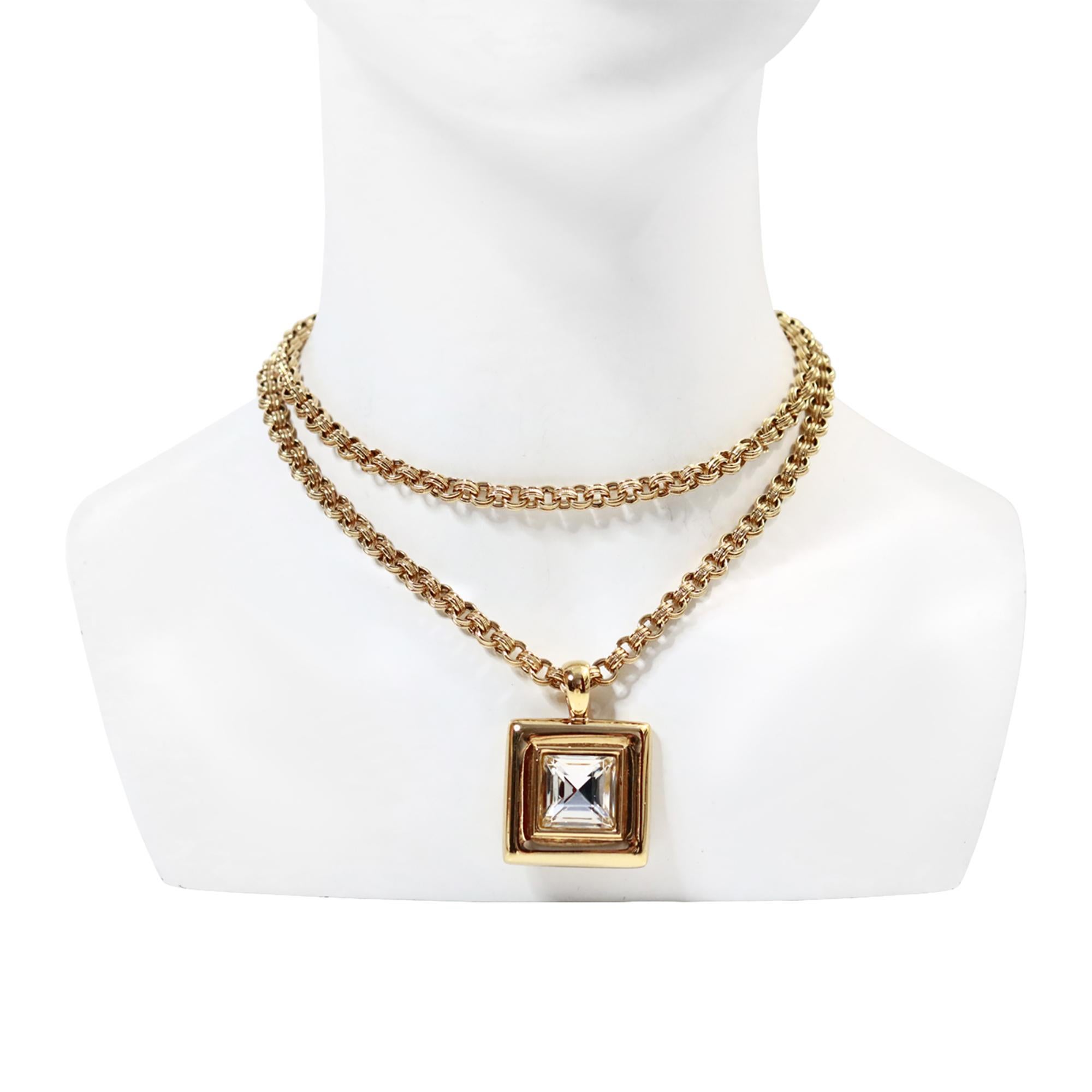 Women's or Men's Vintage Givenchy Link Chain with Dangling Drop Necklace Circa 1980s For Sale