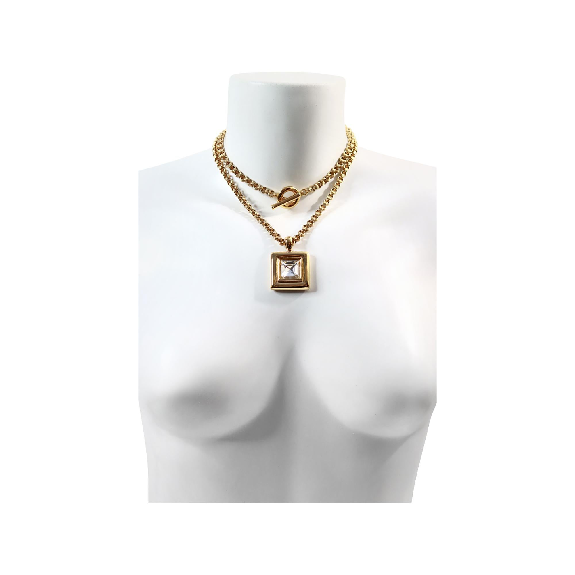 Modern Vintage Givenchy Link Chain with Dangling Drop Necklace Circa 1980s For Sale