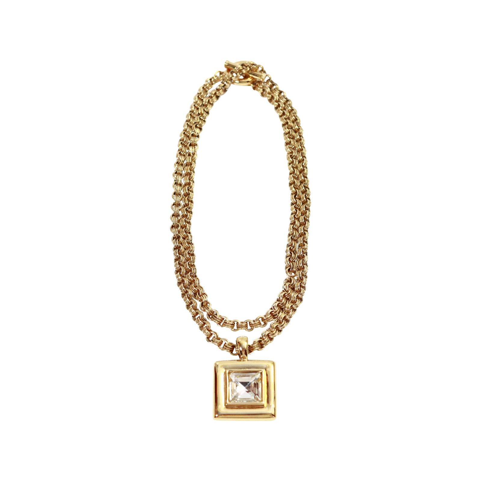 Vintage Givenchy Link Chain with Dangling Drop Necklace Circa 1980s In Good Condition For Sale In New York, NY