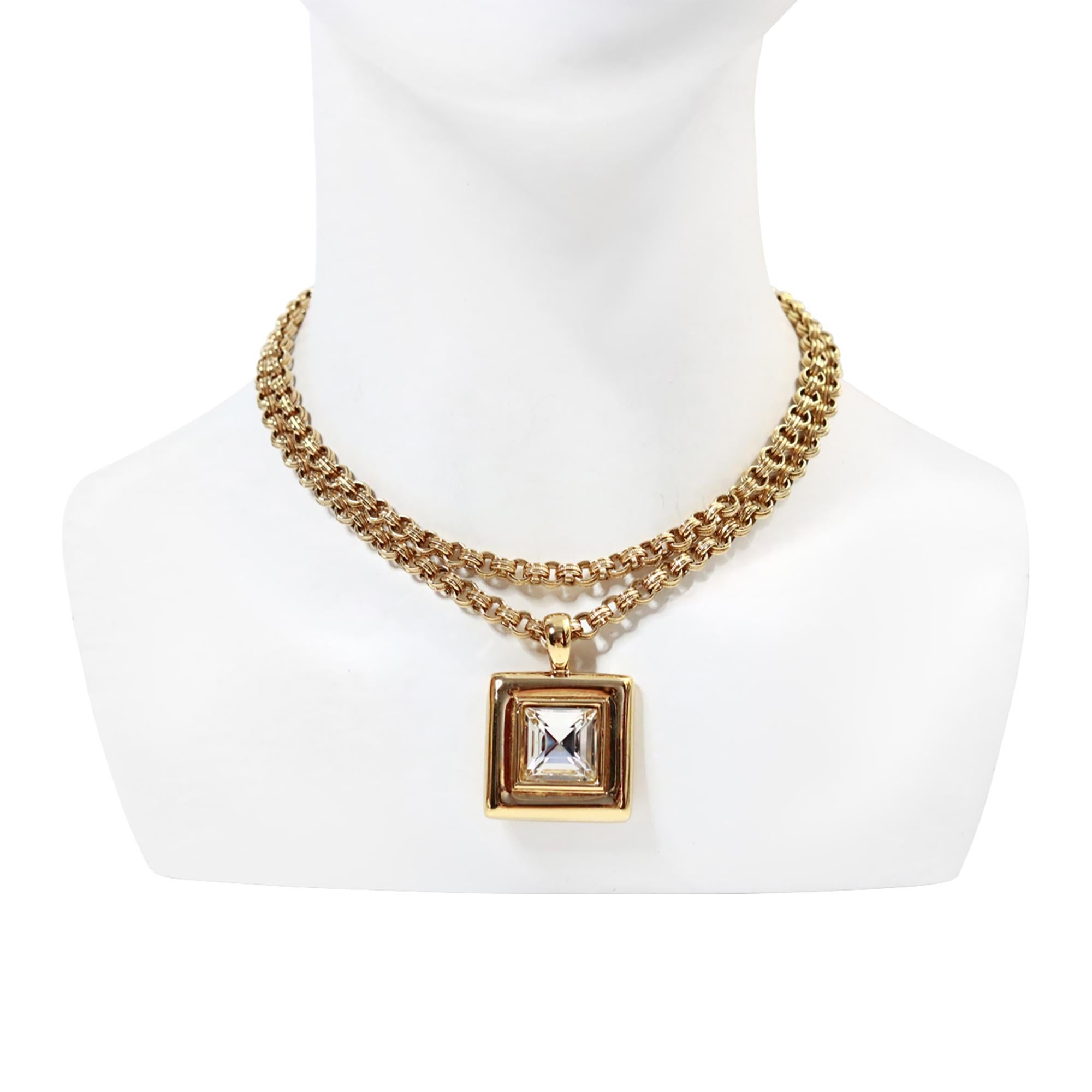 Vintage Givenchy Link Chain with Dangling Drop Necklace Circa 1980s For Sale 1