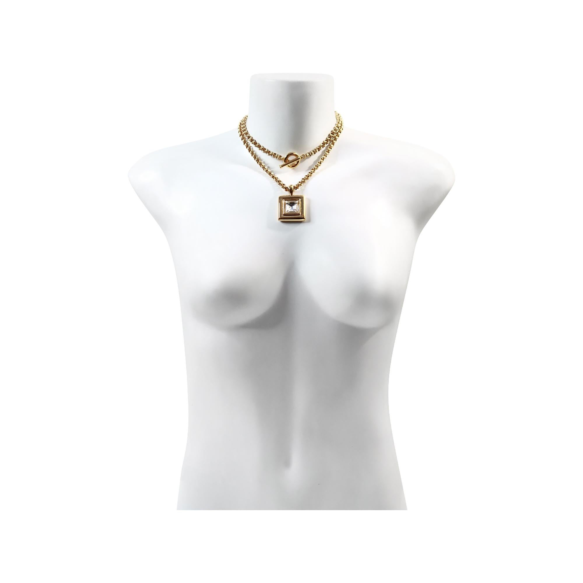 Vintage Givenchy Link Chain with Dangling Drop Necklace Circa 1980s In Good Condition For Sale In New York, NY