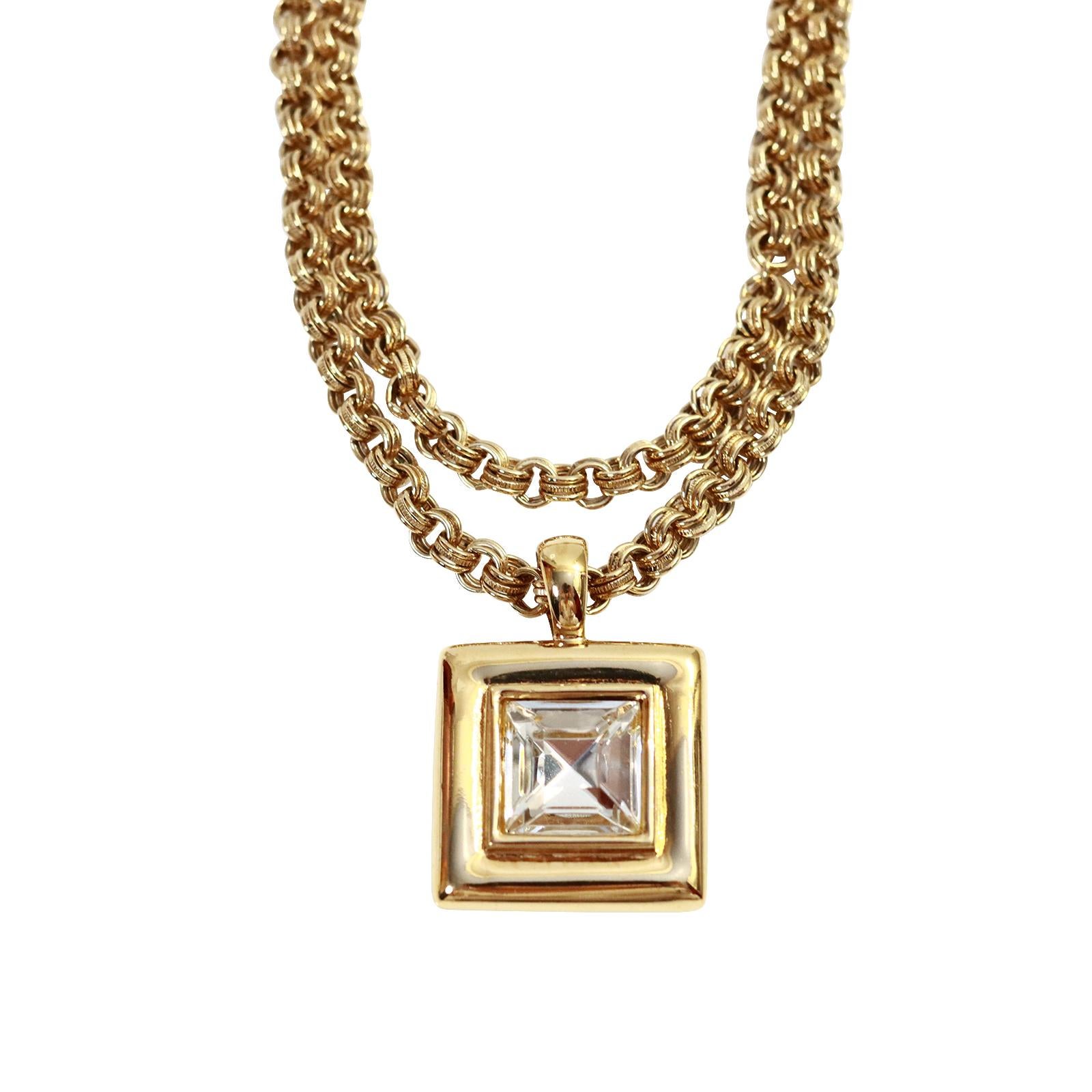 Women's or Men's Vintage Givenchy Link Chain with Dangling Drop Necklace Circa 1980s For Sale