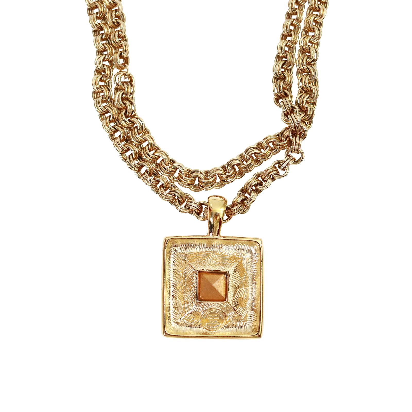 Vintage Givenchy Link Chain with Dangling Drop Necklace Circa 1980s For Sale 1