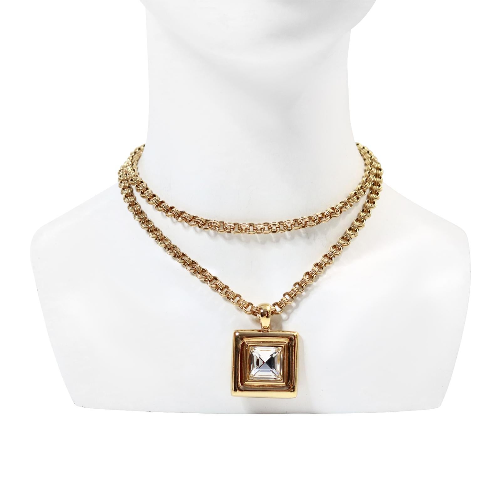 Vintage Givenchy Link Chain with Dangling Drop Necklace Circa 1980s For Sale 2