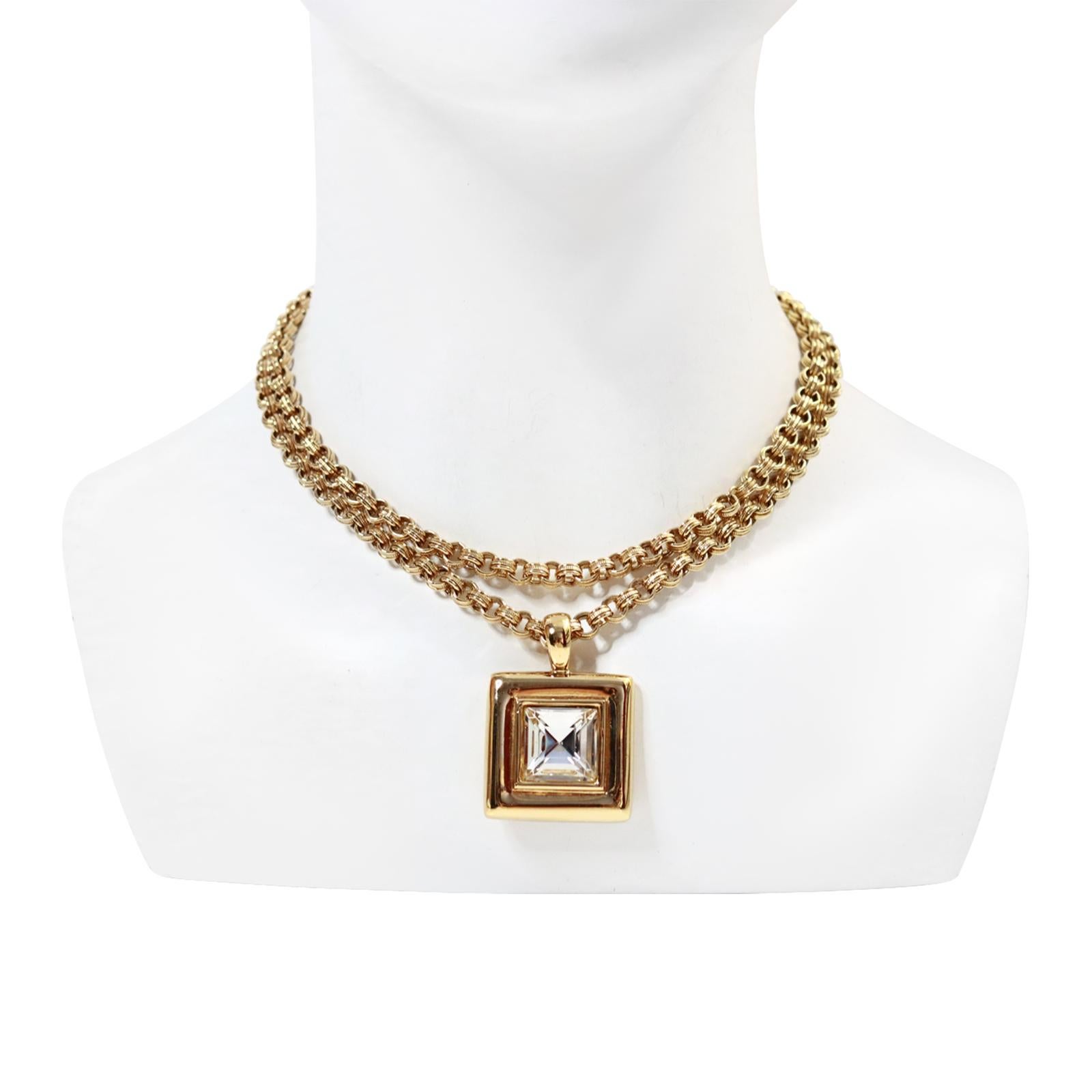 Vintage Givenchy Link Chain with Dangling Drop Necklace Circa 1980s For Sale 3