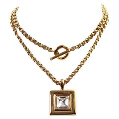 Vintage Givenchy Link Chain with Dangling Drop Necklace Circa 1980s