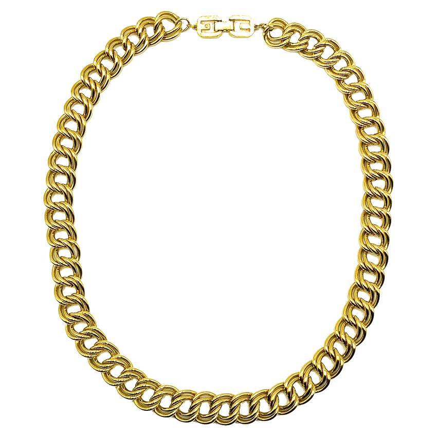 Vintage Givenchy Long Chunky Double Curb Chain 1980s For Sale