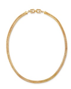Vintage Givenchy Long Herringbone Chain Necklace with Logo Clasp, 1980s