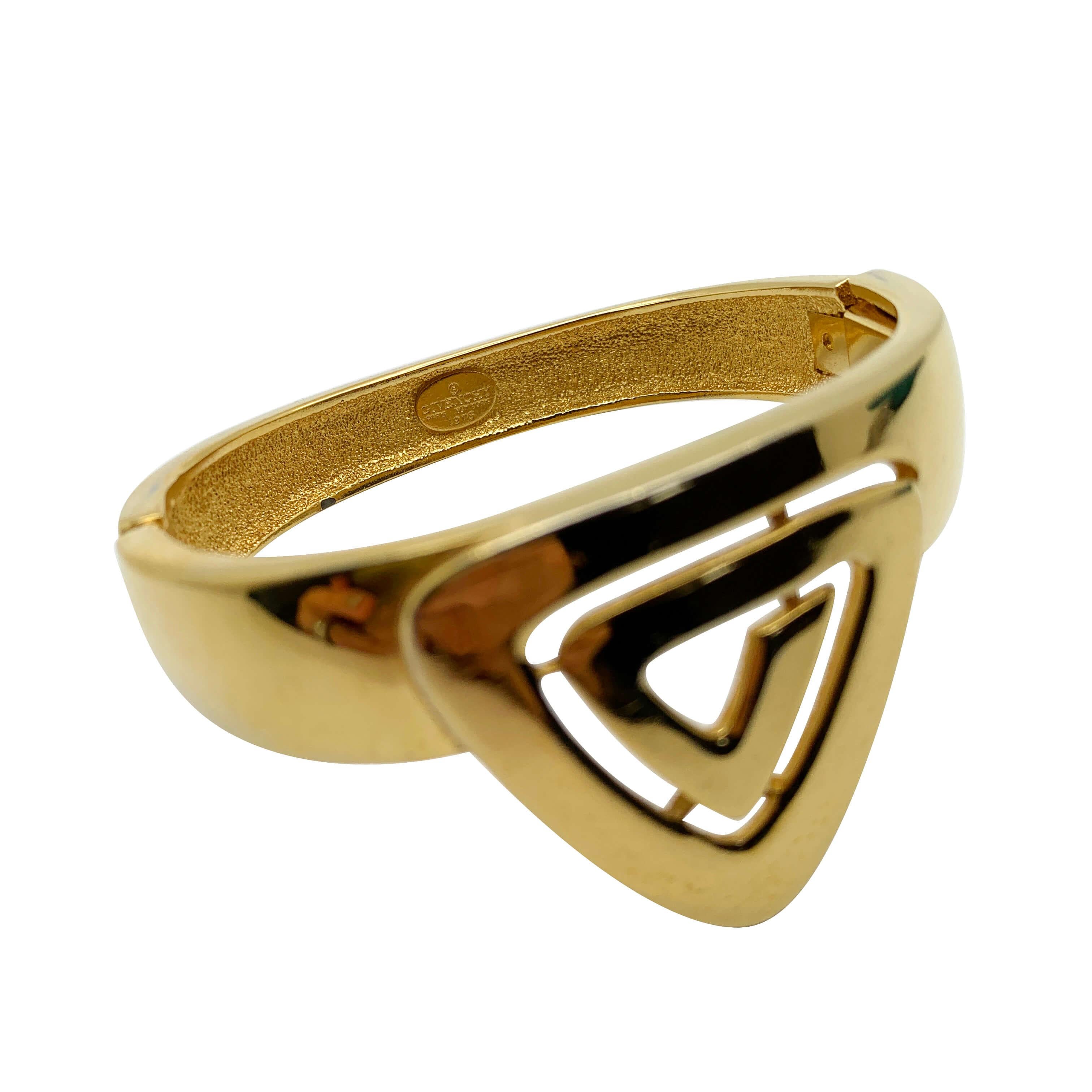 A wonderfully modernist Vintage 1976 Givenchy Cuff. Oozing 70s chic this beauty is already and will undoubtedly continue to be a style staple. One to add intrigue and flair to your look day or play.
One of the late great 20th century couturiers,