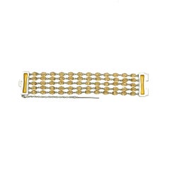 Vintage Givenchy Multi Row Citrine Glass Bracelet 1990s