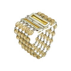 Bracciale vintage Givenchy a più file in vetro citrino anni '90