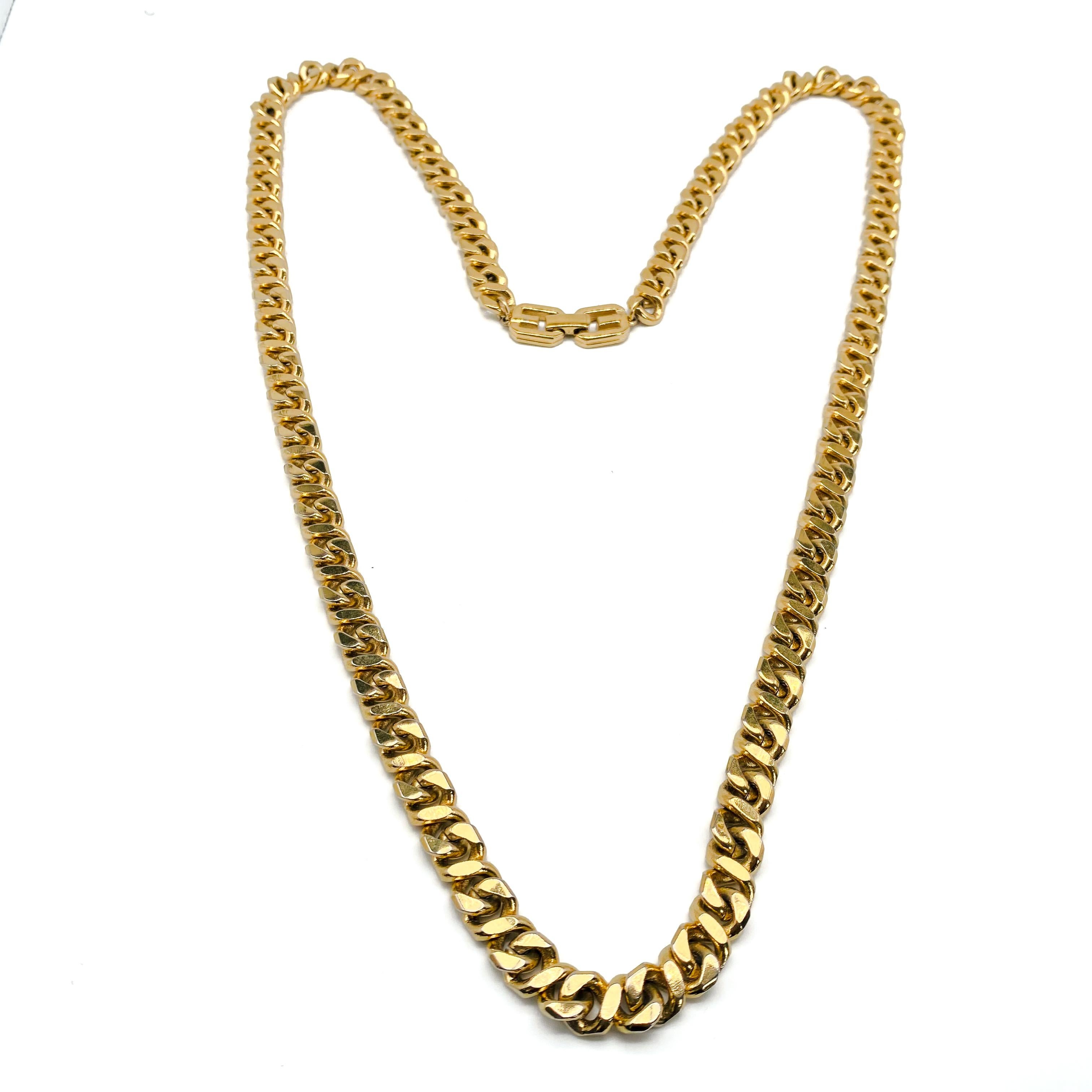 Women's Vintage Givenchy Gold Plated Chain Necklace 1980s
