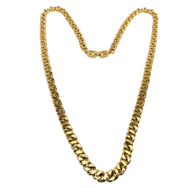 Vintage Givenchy Gold Plated Chain Necklace 1980s at 1stDibs