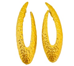 Vintage GIVENCHY Paris New York signiert riesige Gold texturiert modernistischen Designer laufen