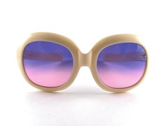 Vintage Givenchy Paris Oversized Ivory Frame 1970'S  Sunglasses
