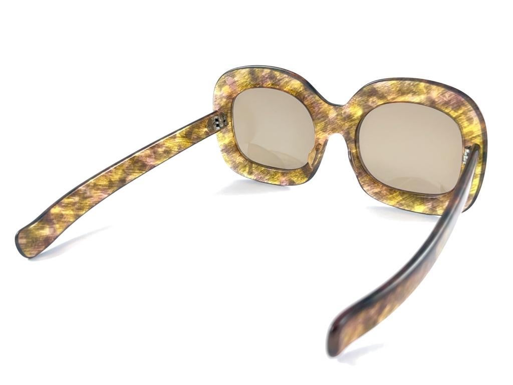 Vintage Givenchy Paris Oversized Marbled Frame 1970'S  Sunglasses For Sale 6