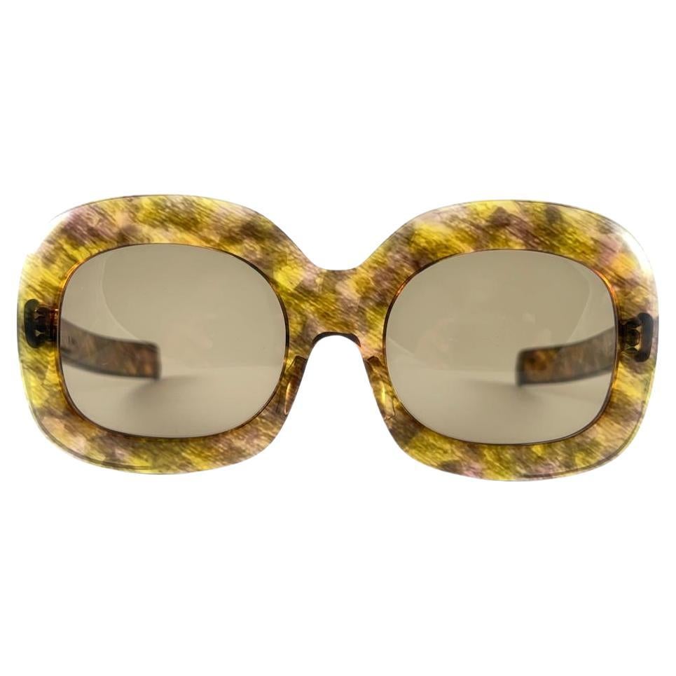 Vintage Givenchy Paris Oversized Marbled Frame 1970'S  Sunglasses For Sale