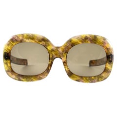 Vintage Givenchy Paris Oversized Marbled Frame 1970'S  Sunglasses