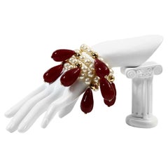 Vintage Givenchy  Pearl and Dangling Pear Drop Gripoix Circa 1980s