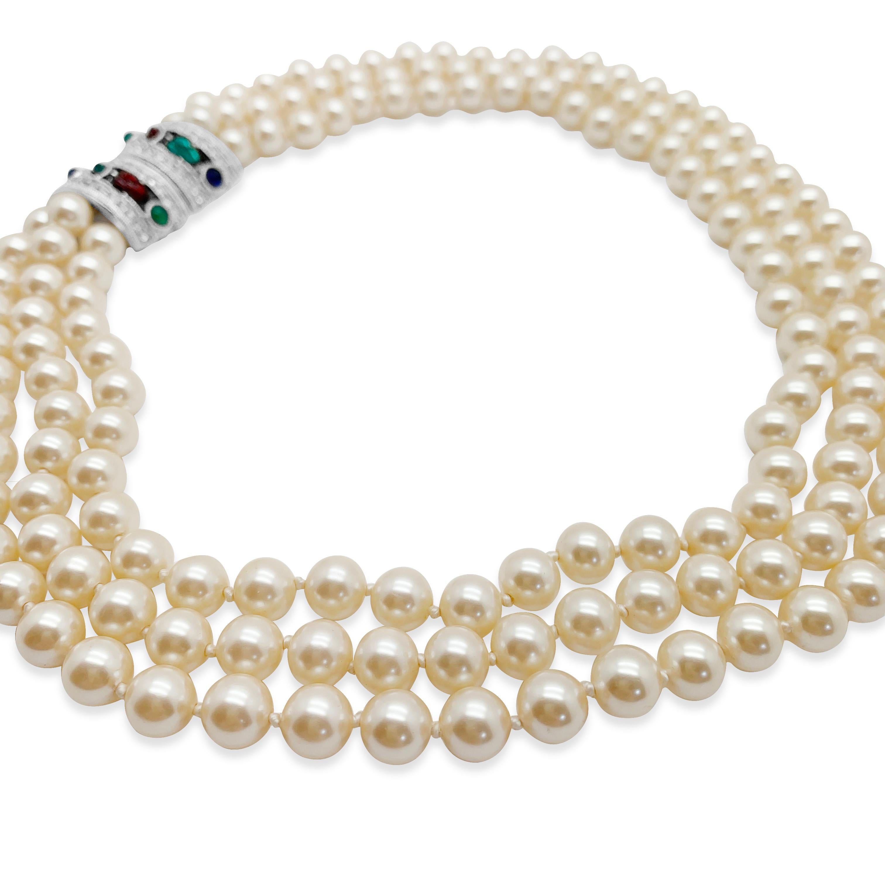 vintage pearl collar