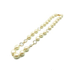 Vintage Givenchy Pearl & Crystal Rope Necklace 2000s