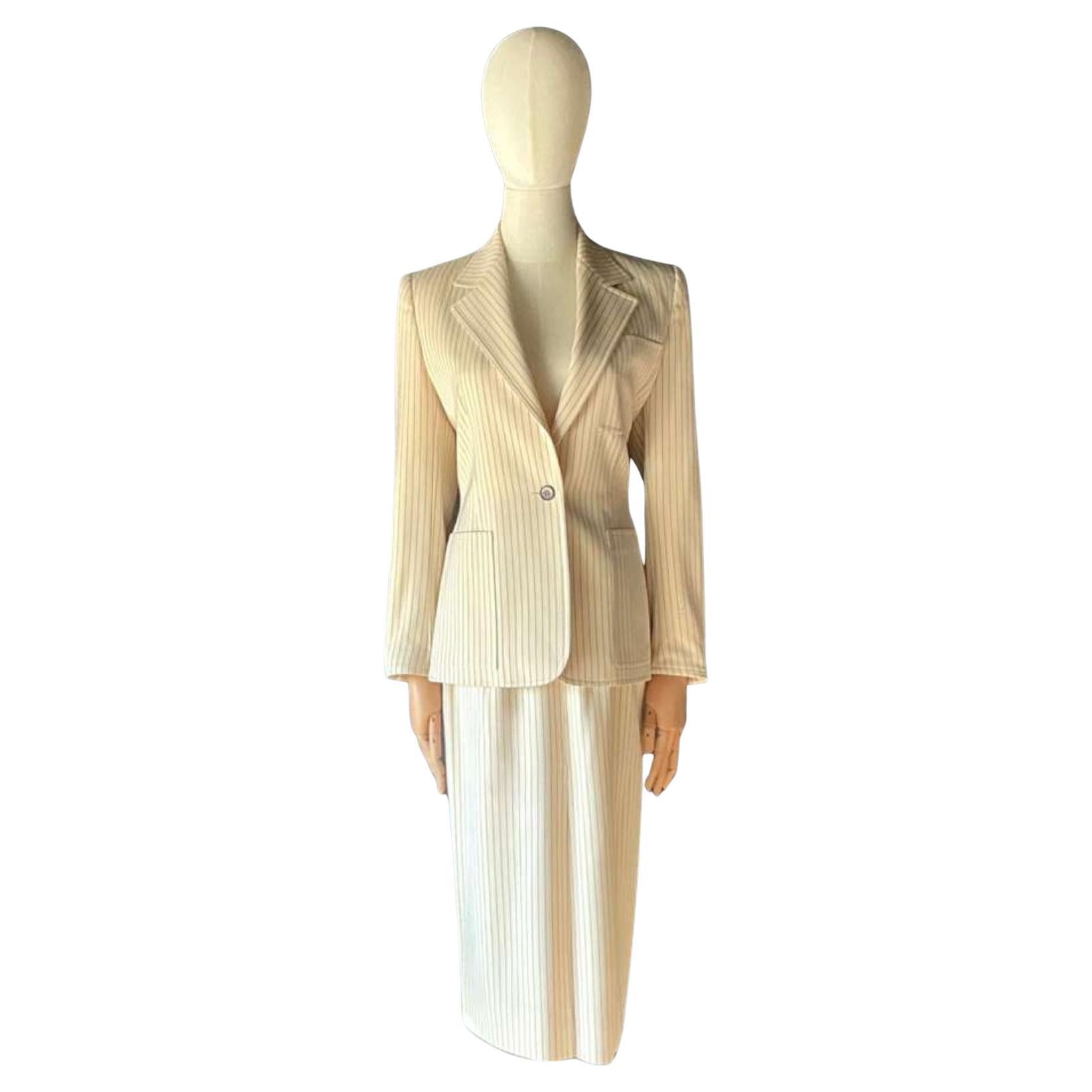 Conjunto de blazer a rayas Givenchy vintage en venta