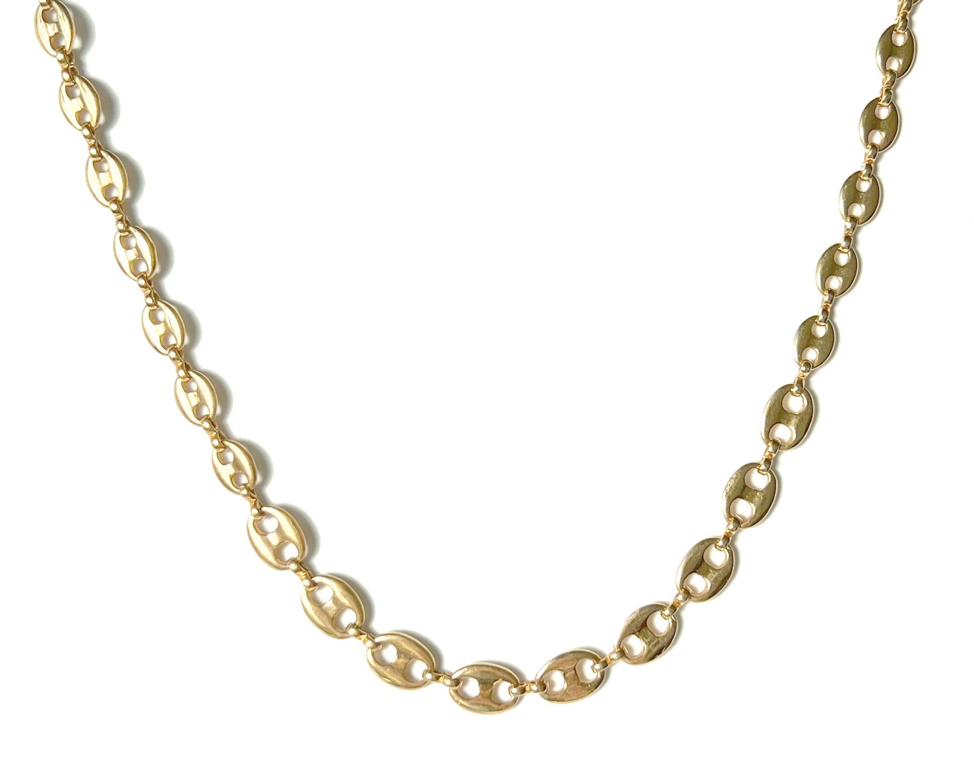 Modern Vintage Givenchy Puffy Mariner Link Long Chain Necklace, 1990s