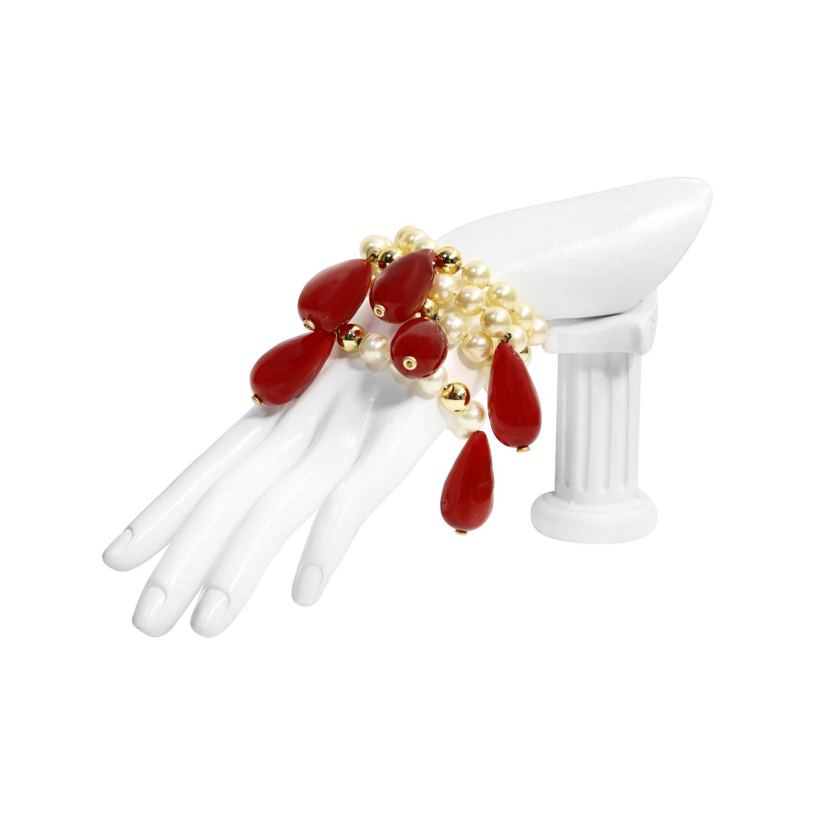 Women's Vintage Givenchy  Pearl and Dangling Pear Drop Gripoix Circa 1980s For Sale